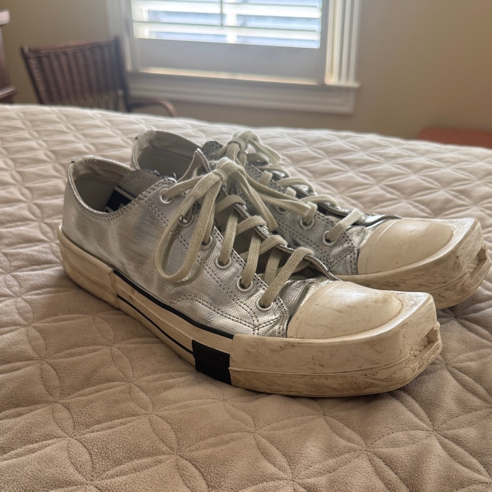 Rick Owen’s Converse Silver and White Sneakers